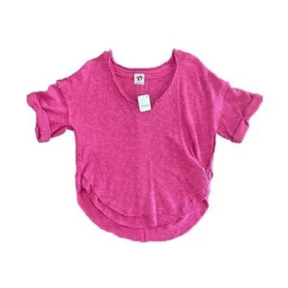 Free People Pink Short Sleeve Tee - Picture 3 of 4